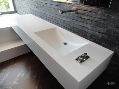Столешница для ванной из камня Hanex R-White S-001